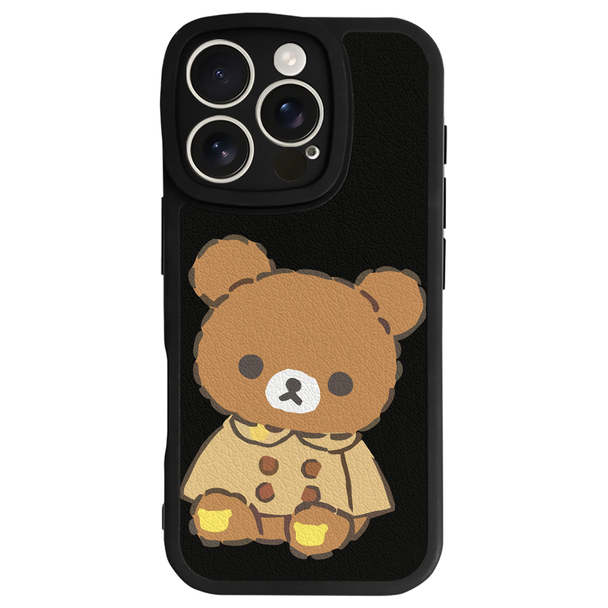 （画像用） リラックマ リラックマ キイロイトリ Rilakkuma Korilakkuma Kiiroitori 【iPhone 16シリーズ対応】シリコンスマホケース（レザー調） 材質：シリコン